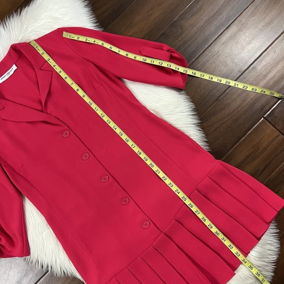 Amanda Uprichard Women's Size Small Red Raspberry Anaheim Drop Waist Dress - Picture 6 of 10